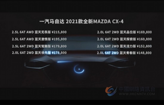 2021款马自达CX-4上市 配置大幅升级 14.88万起售-图1