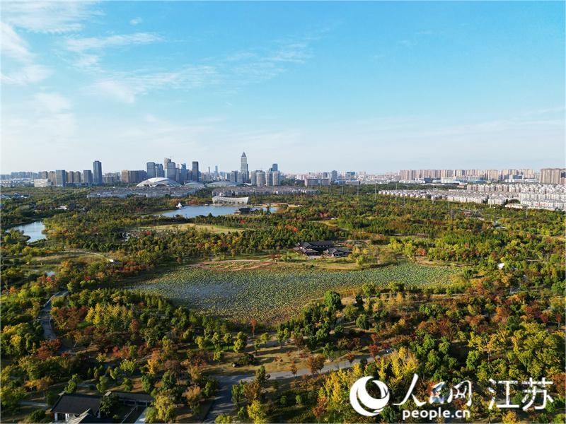 南通植物园建成4年，山水城林景观得以集中呈现。人民网记者王继亮摄