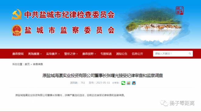盐城一国企董事长被查！