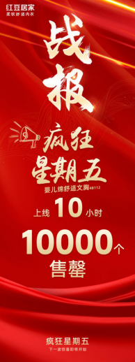 “疯狂星期五”IP首秀告捷！ 10小时狂销1万件，红豆居家引爆舒适文胸热潮