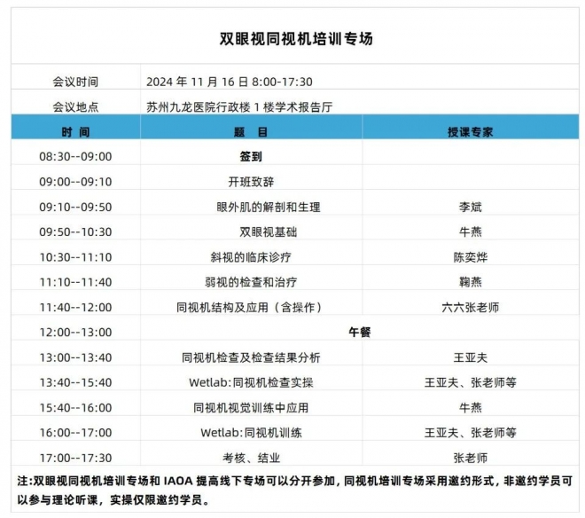苏州九龙眼视光论坛（第六届）暨IAOA提高线下培训班会议通知（第二轮）